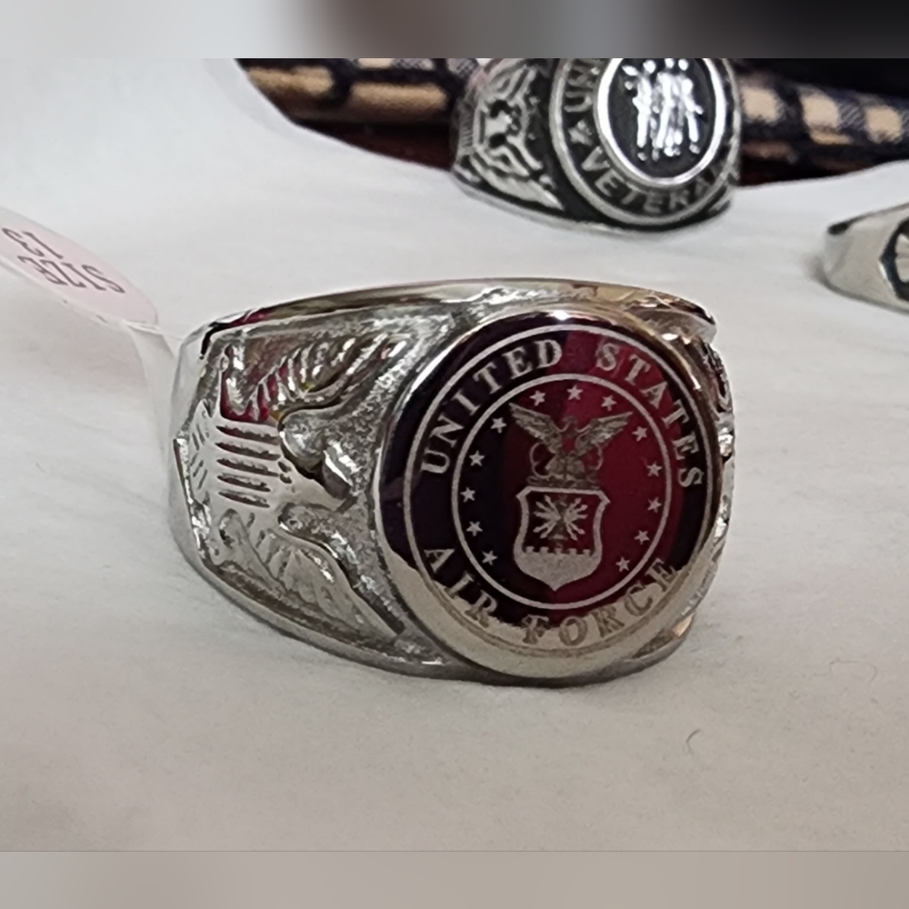 New stainless steel Air force ring size 13